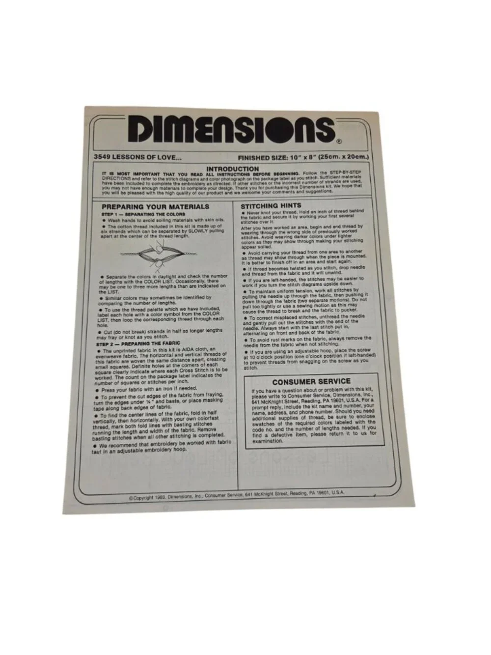 Dimensions Cross Stitch Kit 3549 Lesson Of Love Bears 1983 Lucy Rigg Unused but
